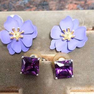 2 Pairs of Purple Earrings...EUC